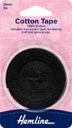 HEMLINE HANGSELL - Tape Cotton 25mm x 5m - black